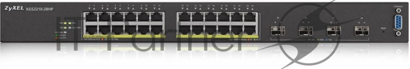 Коммутатор ZYXEL XGS2210-28HP, 24 port Gigabit L2 managed PoE+ switch, 375 Watt, 4x 10G