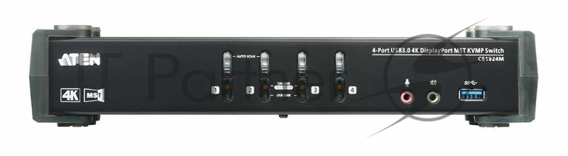 Коммутатор 4-портовый, USB 3.0, DisplayPort, KVMP-коммутатор с поддержкой 4K 4-портовый, USB 3.0, DisplayPort, KVM-коммутатор с поддержкой 4K