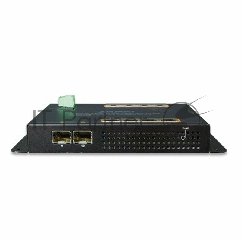 Индустриальный коммутатор Planet IP30, IPv6/IPv4, 8-Port 1000TP + 2-Port 100/1000F SFP Wall-mount Managed Ethernet Switch (-40 to 75 C), dual redundant power input on 12-48VDC / 24VAC terminal block and power jack, SNMPv3, 802.1Q VLAN, IGMP Snooping,