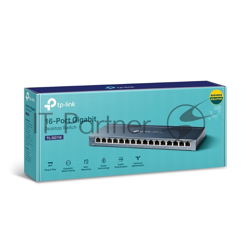 Коммутатор TP-LINK TL-SG116 16-портовый гигабитный настольный коммутатор
