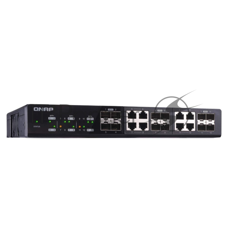 Коммутатор QNAP QSW-1208-8C 10GbE switch 12 ports (4x10G SFP+ ports + 8x10G combo ports (RJ-45 10GbE and 10G SFP+))