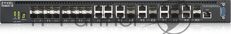 Коммутатор Zyxel XS3800-28 L2+ switch , 4xRJ-45: 1 / 2.5 / 5 / 10G, 8xCombo (SFP: 1 / 10G, RJ-45: 1 / 2.5 / 5 / 10G), 16xSFP +