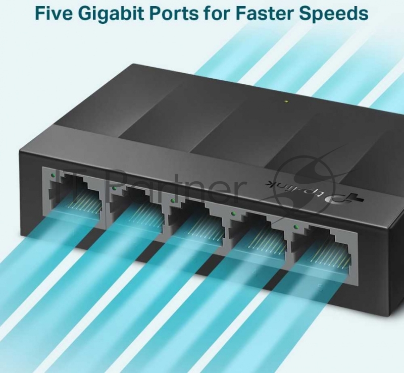 Коммутатор TP-Link 5 ports Giga Unmanaged switch, 5 10/100/1000Mbps RJ-45 ports, plastic shell, desktop and wall mountable