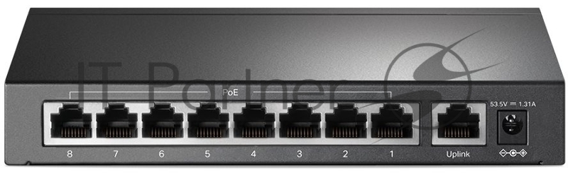 Коммутатор 9-port 10/100Mbps unmanaged switch with 8 PoE+ ports, compliant with 802.3af/at PoE, 65W PoE budget, support 250m Extend Mode, Priority mode and Isolation mode, desktop mount, plug and play.