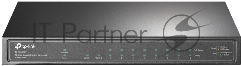 Коммутатор TP-Link TL-SG1210P 10-портовый гигабитный настольный с 8 портами PoE+ SMB
