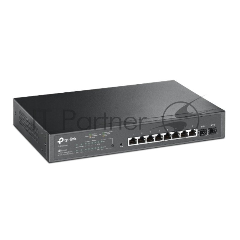 Коммутатор TP-Link JetStream 10-Port Gigabit Smart Switch with 8-Port PoE+, 8× Gigabit PoE+ Ports, 2× Gigabit SFP Slots, 802.3at/af, 150 W PoE Power, 1U 13-inch Rack-mountable Steel CaseIntegration with Omada SDN Controller, 802.1Q VLAN, STP/RSTP/MST