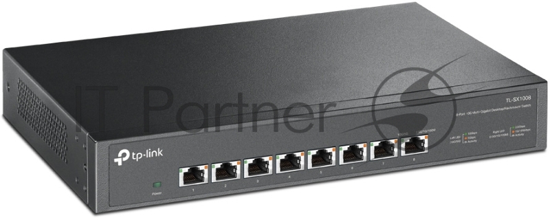 Коммутато TP-Link 8-port Desktop/Rackmount 10G Unmanaged Switch, 8 100/1G/2.5G/5G/10G RJ-45 ports, 1 Fan with intelligent speed control, 100-240 VAC, 50/60 Hz.