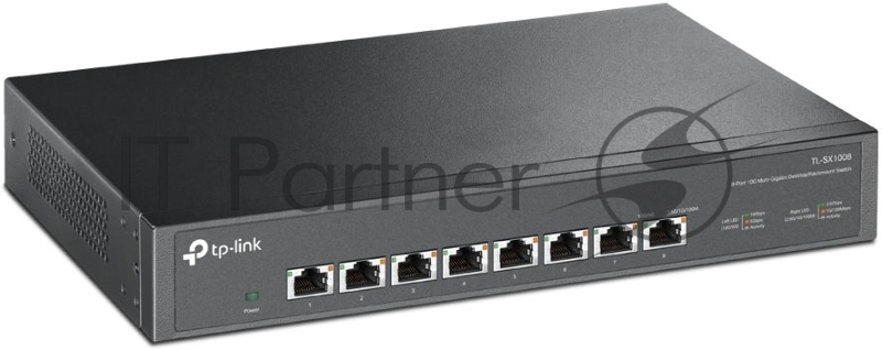 Коммутато TP-Link 8-port Desktop/Rackmount 10G Unmanaged Switch, 8 100/1G/2.5G/5G/10G RJ-45 ports, 1 Fan with intelligent speed control, 100-240 VAC, 50/60 Hz.