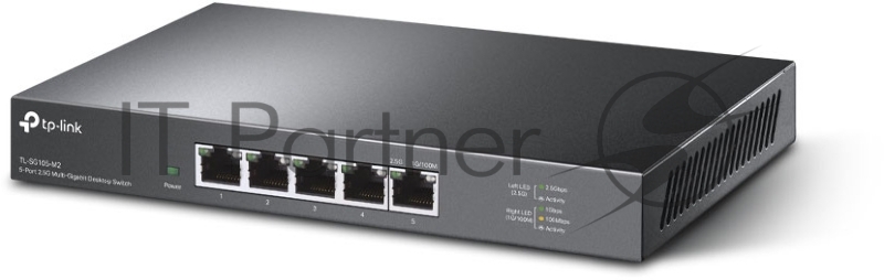 Коммутатор TP-Link 5-Port 2.5G Multi-Gigabit Desktop Switch, 5 × 2.5 G RJ45 Ports, Desktop Steel Case, Silent, Plug and Play, Wall mount.