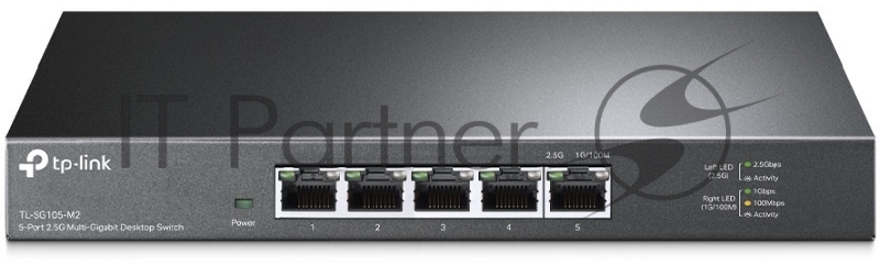 Коммутатор TP-Link 5-Port 2.5G Multi-Gigabit Desktop Switch, 5 × 2.5 G RJ45 Ports, Desktop Steel Case, Silent, Plug and Play, Wall mount.