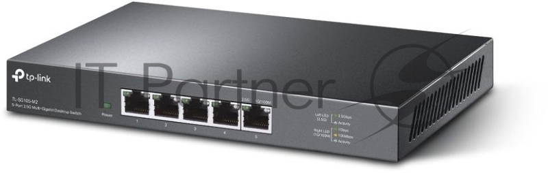 Коммутатор TP-Link 5-Port 2.5G Multi-Gigabit Desktop Switch, 5 × 2.5 G RJ45 Ports, Desktop Steel Case, Silent, Plug and Play, Wall mount.