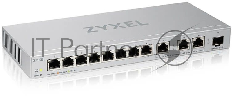 Коммутатор Zyxel Smart L2 XGS1250-12, 8xGE, 3x1/2,5/5/10G, 1xSFP+, настольный (NEW)