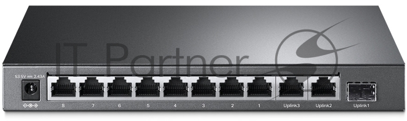 Коммутатор TP-Link 8-port 10/100Mbps Unmanaged PoE switch, 2 Gb RJ45 + 1 Gb SFP uplinks, PoE budget up to 124W