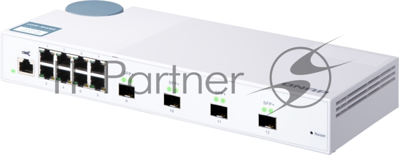 Коммутатор QNAP QSW-M408S 10 Gbps managed switch with 4 SFP + ports, 8 1 Gbps RJ-45 ports, bandwidth up to 96 Gbps, JumboFrame support.
