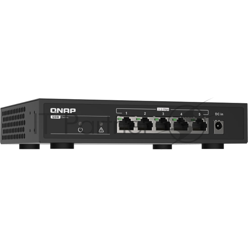 Коммутатор QNAP QSW-1105-5T 5-Port RJ-45 Unmanaged 2.5Gbps fanless switch, Switching Capacity 25Gbps