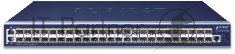 Коммутатор PLANET L3 46-Port 100/1000BASE-X SFP + 2-Port Gigabit TP/SFP combo + 4-Port 10G SFP+ Managed Switch W/ 48V Redundant Power (AC+DC Power Redundant, Cybersecurity features, Hardware Layer3 OSPFv2 and IPv4/IPv6 Static Routing