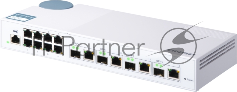 Коммутатор QNAP QSW-M408-4C 10 Gbps managed switch with 4 SFP + ports, combined with RJ-45, 8 1 Gbps RJ-45 ports, bandwidth up to 96 Gbps, JumboFrame support.