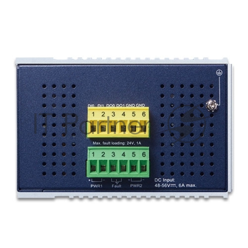 Коммутатор PLANET IP30 Industrial L2+/L4 4-Port 60W 1000T Ultra PoE+ 1-Port 1000T + 2-port 100/1000X SFP Full Managed Switch (-40 to 75 C, dual redundant power input on 48~56VDC terminal block, DIDO, ERPS Ring Supported, 1588)