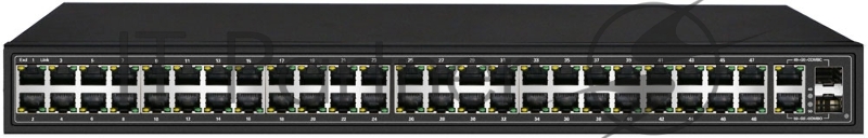 Коммутатор OSNOVO 48 портовый PoE коммутатор, 48*10/100 Base-T PoE, 2*GE Combo Uplink, PoE на порт до 30W, суммарная мощность PoE до 700W