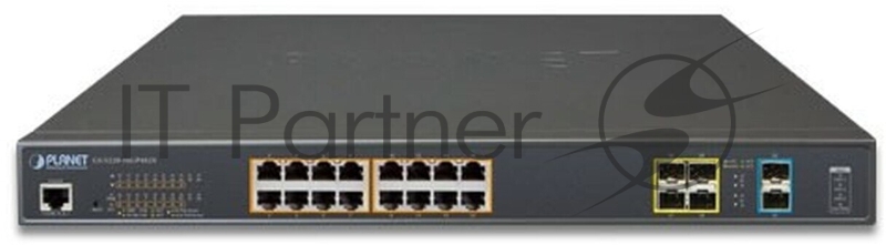 Коммутатор PLANET L2+/L4 16-Port 10/100/1000T 75W Ultra PoE + 4-Port 100/1000X SFP + 2-Port 10G SFP+ Managed Switch, with Hardware Layer3 IPv4/IPv6 Static Routing, W/ 48V Redundant Power (400W PoE Budget, ONVIF)