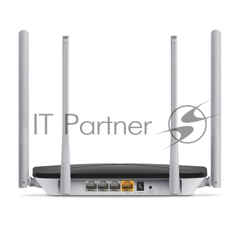 Маршрутизатор AC1200 dual Band Wi-Fi router, up to 867 Mbps at 5 GHz + up to 300 Mbps at 2.4 GHz, 1 WAN port 10/100 Mbps + 3 LAN ports 10/100 Mbps, 4 fixed antennas, IPv6