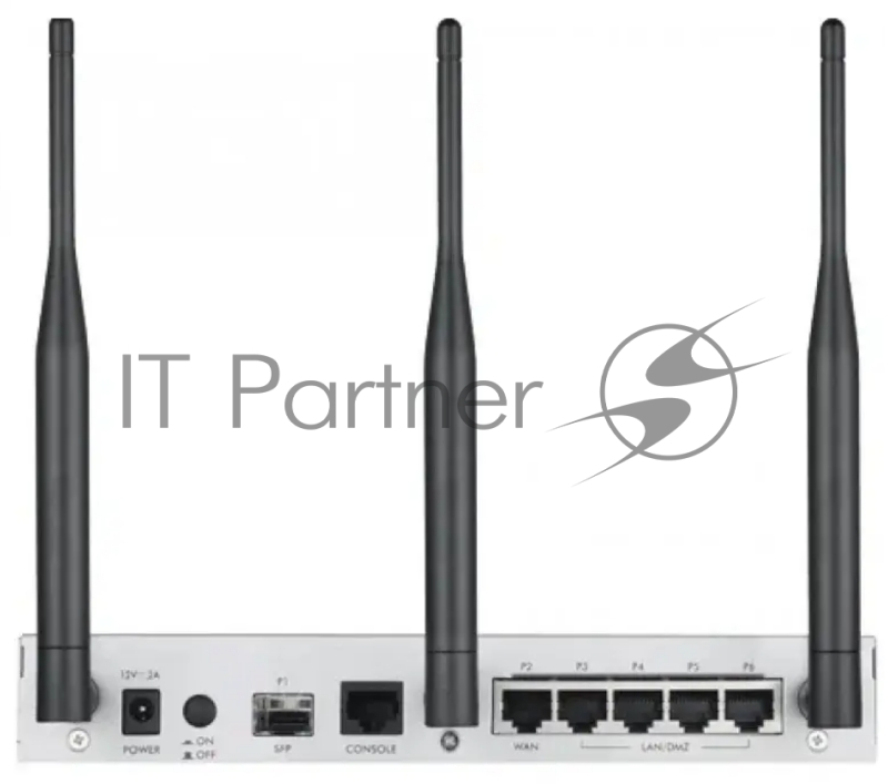 Межсетевой экран Zyxel ZyWALL USG FLEX 100W с набором подписок на 1 год (AS,AV,CF,IDP), 2xWAN GE (1xRJ-45 и 1xSFP), 4xLAN/DMZ GE, 802.11a/b/g/n/ac (2,4 и 5 ГГц), 1xUSB3.0, AP Controller (8/24)