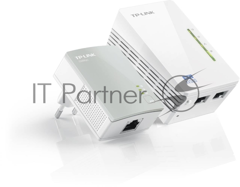 Сетевой адаптер TP-Link TL-WPA4220KIT Комплект адаптеров Powerline стандарта AV500 с функцией усилителя беспроводного сигнала до 300 Мбит/с