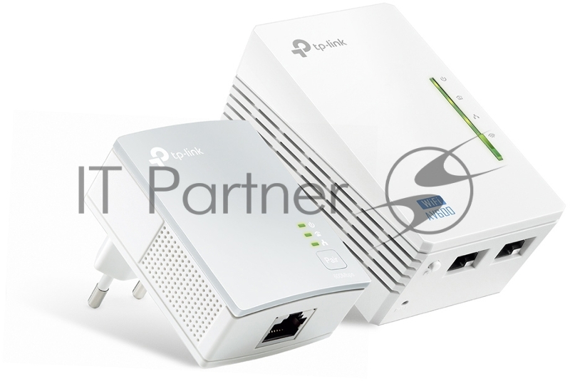 Сетевой адаптер TP-Link TL-WPA4220KIT Комплект адаптеров Powerline стандарта AV500 с функцией усилителя беспроводного сигнала до 300 Мбит/с