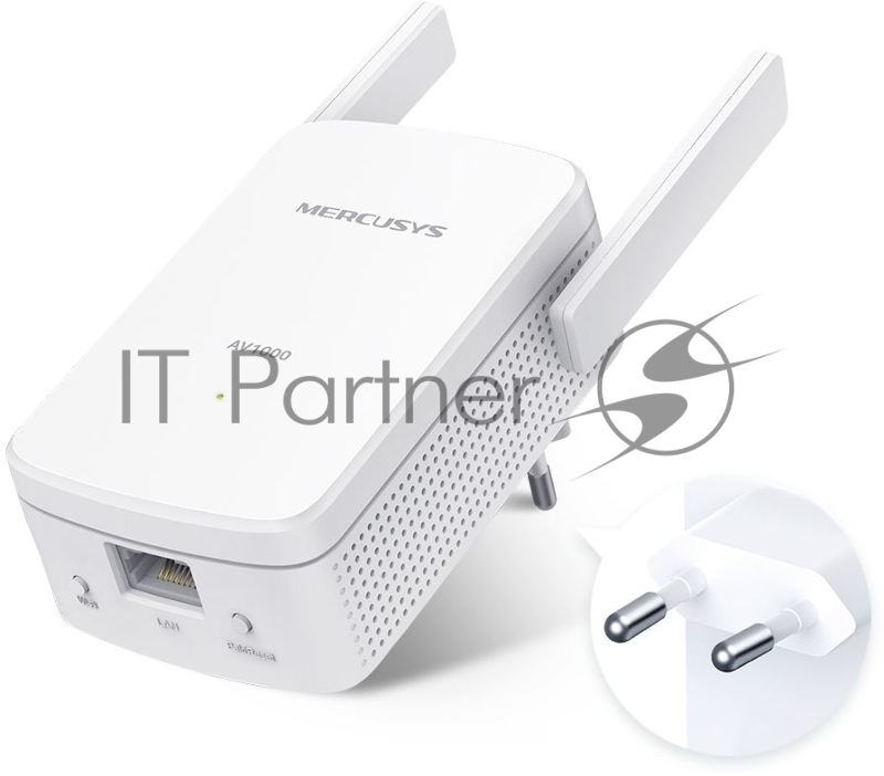 Комплект гигабитных Wi-Fi адаптеров Mercusys Powerline AV1000 Powerline kit with 300Mbps Wi-Fi, plug and play, up to 300 meters over an existing electrical circuit, the kit includes a MP510 and a MP500.