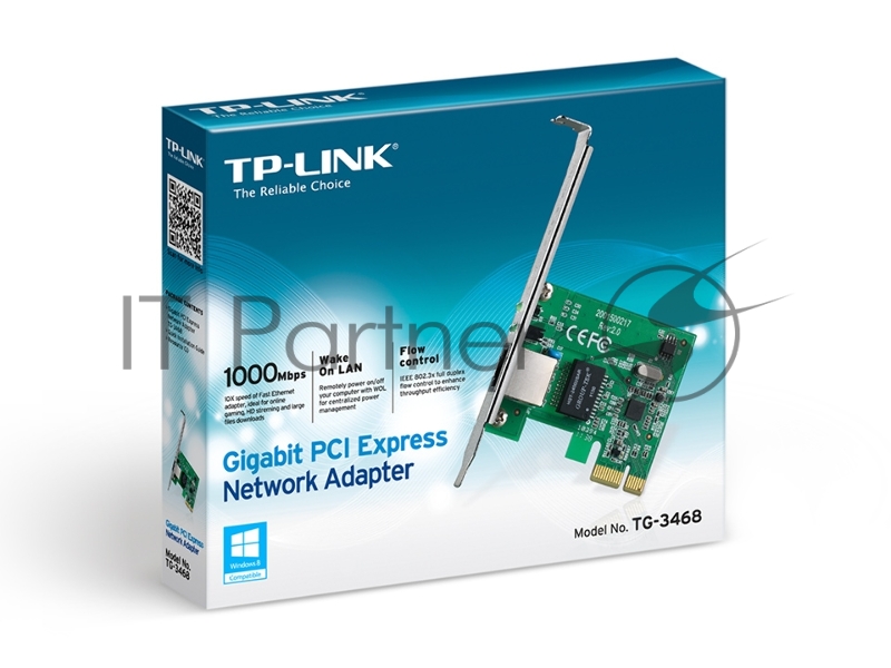 Сетевая карта TP-Link TG-3468 SOHO 32bit Gigabit PCIe, Realtek RTL8168B chipset