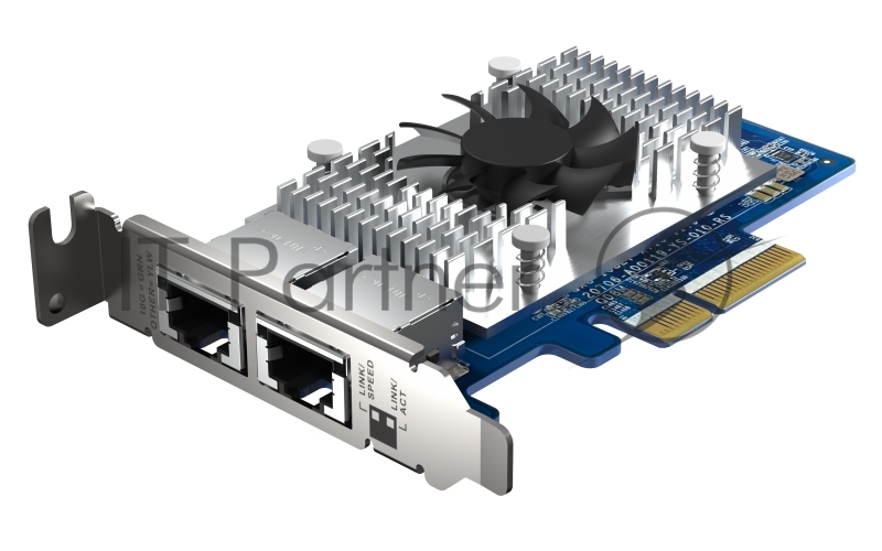 Сетевая карта QNAP QXG-10G2T-X710 LAN Expansion Card, PCIe Gen 3, Two 10GbE (10G / 5G / 2.5G / 1G / 100M)) Ports with SR-IOV and iSCSI, Block-based, Supports Multiple Virtual Disk Modes