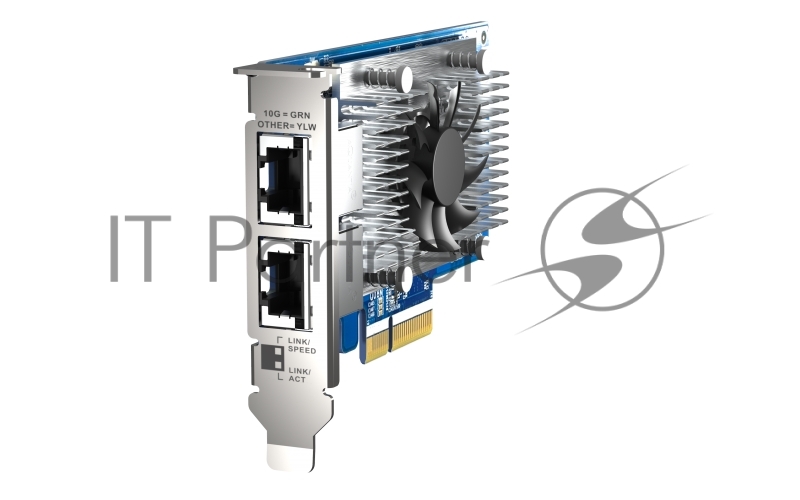 Сетевая карта QNAP QXG-10G2T-X710 LAN Expansion Card, PCIe Gen 3, Two 10GbE (10G / 5G / 2.5G / 1G / 100M)) Ports with SR-IOV and iSCSI, Block-based, Supports Multiple Virtual Disk Modes