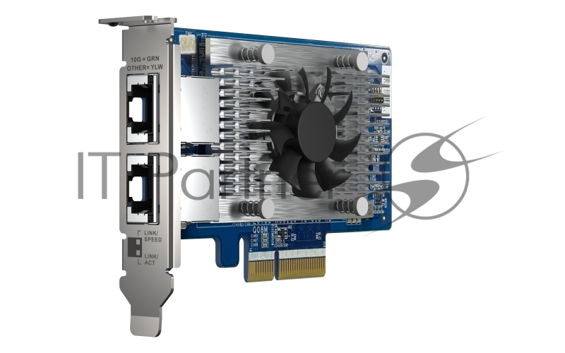 Сетевая карта QNAP QXG-10G2T-X710 LAN Expansion Card, PCIe Gen 3, Two 10GbE (10G / 5G / 2.5G / 1G / 100M)) Ports with SR-IOV and iSCSI, Block-based, Supports Multiple Virtual Disk Modes