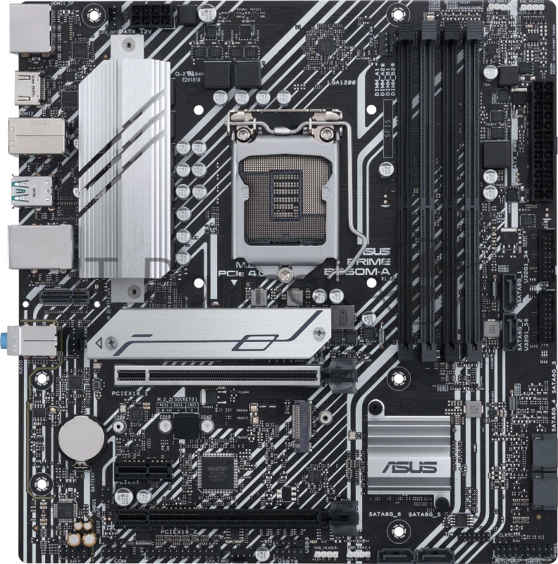 Материнская плата ASUS PRIME B560M-A, LGA1200, B560, 4*DDR4, DP+ 2* HDMI, SATA3 + RAID, Audio, Gb LAN, USB 3.2*6, USB 2.0*6, COM*1 header, LPT*1 header (w/o cable), mATX 90MB17A0-M0EAY0