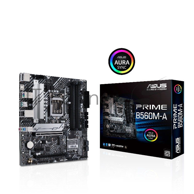 Материнская плата ASUS PRIME B560M-A, LGA1200, B560, 4*DDR4, DP+ 2* HDMI, SATA3 + RAID, Audio, Gb LAN, USB 3.2*6, USB 2.0*6, COM*1 header, LPT*1 header (w/o cable), mATX 90MB17A0-M0EAY0
