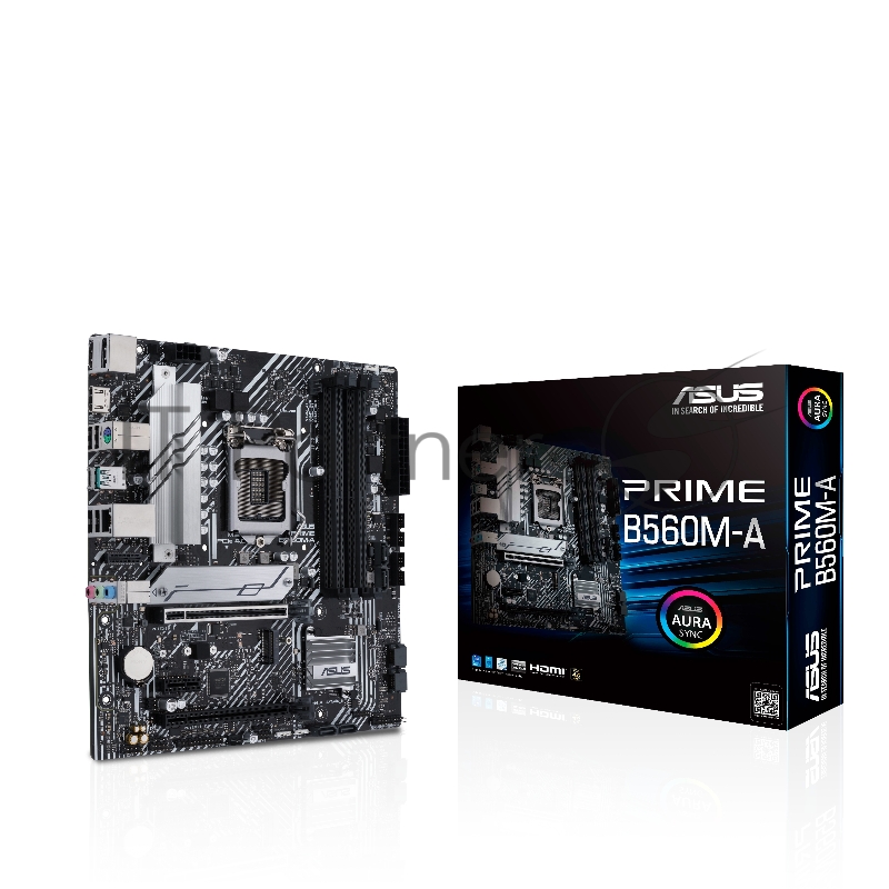 Материнская плата ASUS PRIME B560M-A, LGA1200, B560, 4*DDR4, DP+ 2* HDMI, SATA3 + RAID, Audio, Gb LAN, USB 3.2*6, USB 2.0*6, COM*1 header, LPT*1 header (w/o cable), mATX 90MB17A0-M0EAY0