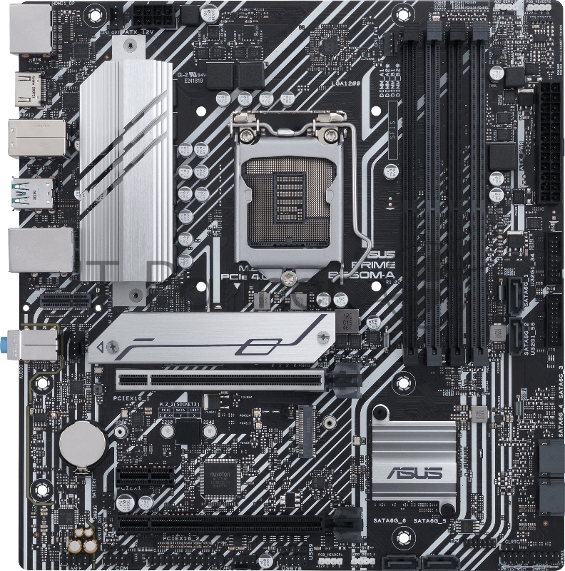 Материнская плата ASUS PRIME B560M-A, LGA1200, B560, 4*DDR4, DP+ 2* HDMI, SATA3 + RAID, Audio, Gb LAN, USB 3.2*6, USB 2.0*6, COM*1 header, LPT*1 header (w/o cable), mATX 90MB17A0-M0EAY0