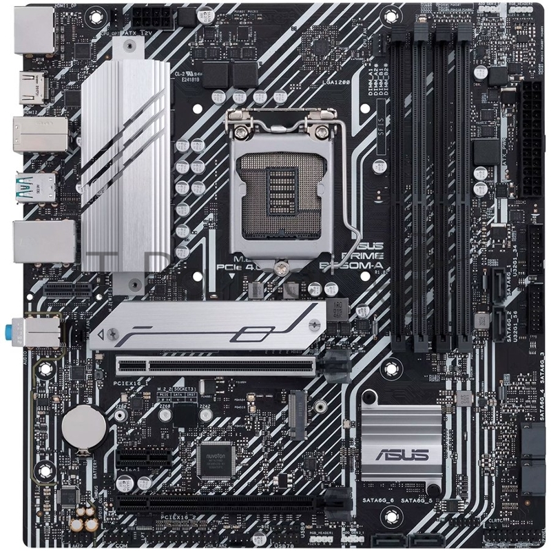 Материнская плата ASUS PRIME B560M-A, LGA1200, B560, 4*DDR4, DP+ 2* HDMI, SATA3 + RAID, Audio, Gb LAN, USB 3.2*6, USB 2.0*6, COM*1 header, LPT*1 header (w/o cable), mATX 90MB17A0-M0EAY0