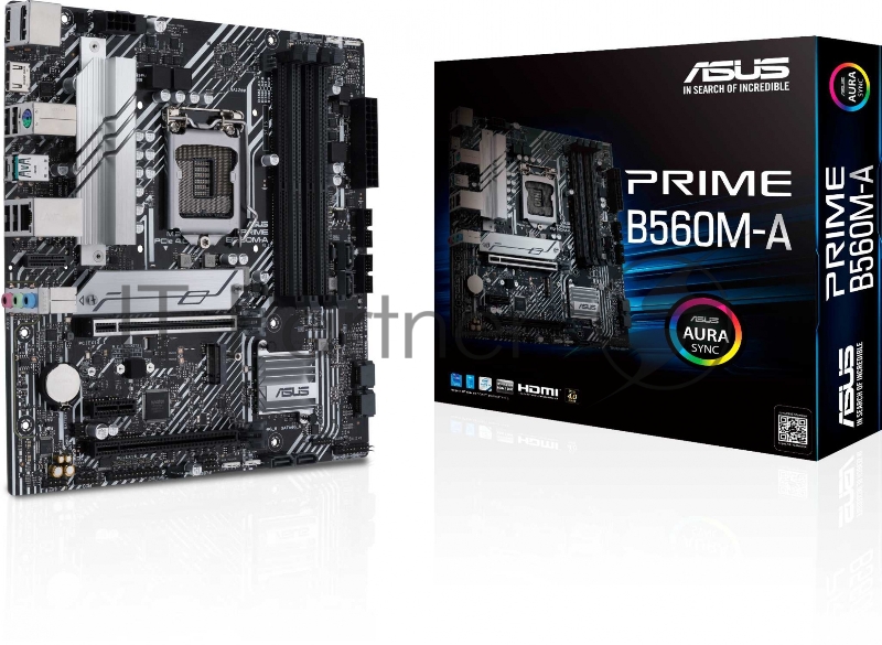 Материнская плата ASUS PRIME B560M-A, LGA1200, B560, 4*DDR4, DP+ 2* HDMI, SATA3 + RAID, Audio, Gb LAN, USB 3.2*6, USB 2.0*6, COM*1 header, LPT*1 header (w/o cable), mATX 90MB17A0-M0EAY0