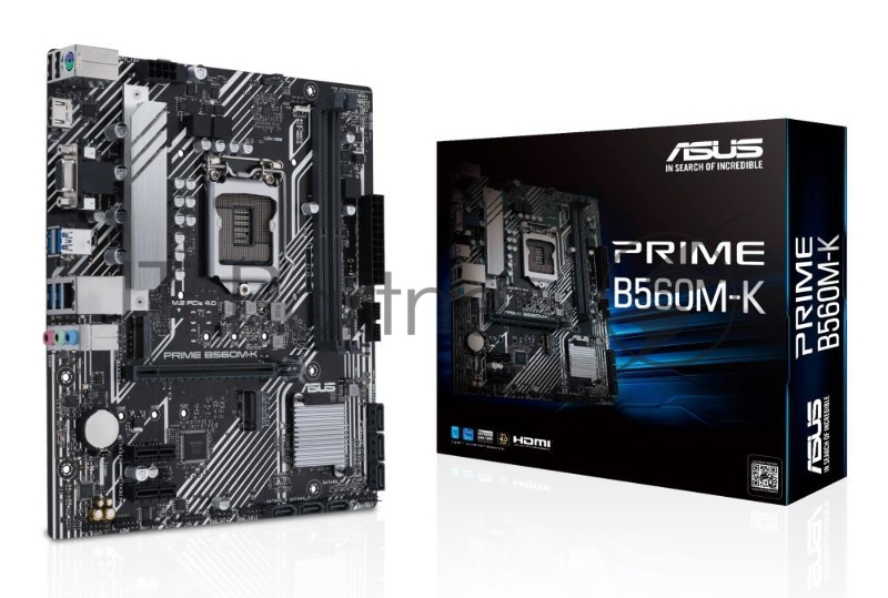 Материнская плата ASUS PRIME B560M-K, LGA1200, B560, 2*DDR4, D-Sub + HDMI, 6 x SATA 6Gb/s, Audio, Gb LAN, USB 3.2*6, USB 2.0*6, COM*1 header (w/o cable), mATX