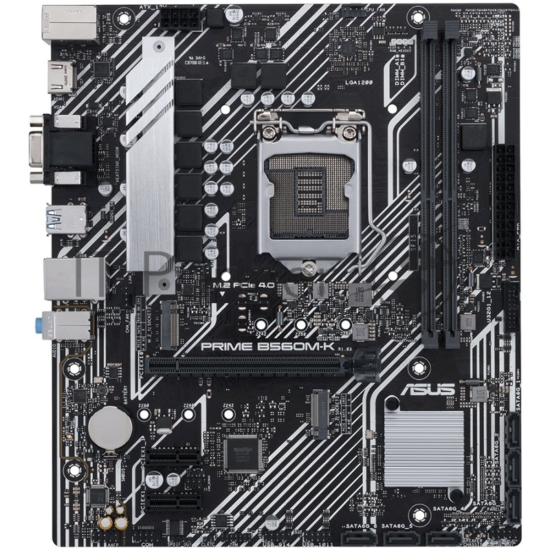 Материнская плата ASUS PRIME B560M-K, LGA1200, B560, 2*DDR4, D-Sub + HDMI, 6 x SATA 6Gb/s, Audio, Gb LAN, USB 3.2*6, USB 2.0*6, COM*1 header (w/o cable), mATX