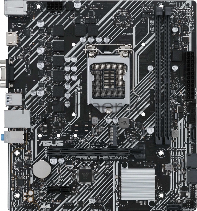 Материнская плата ASUS PRIME H510M-K, LGA1200, H510, 2*DDR4, D-Sub + HDMI, SATA3, Audio, Gb LAN, USB 3.2, USB 2.0, COM*1 header (w/o cable),mATX 90MB17N0-M0EAY0
