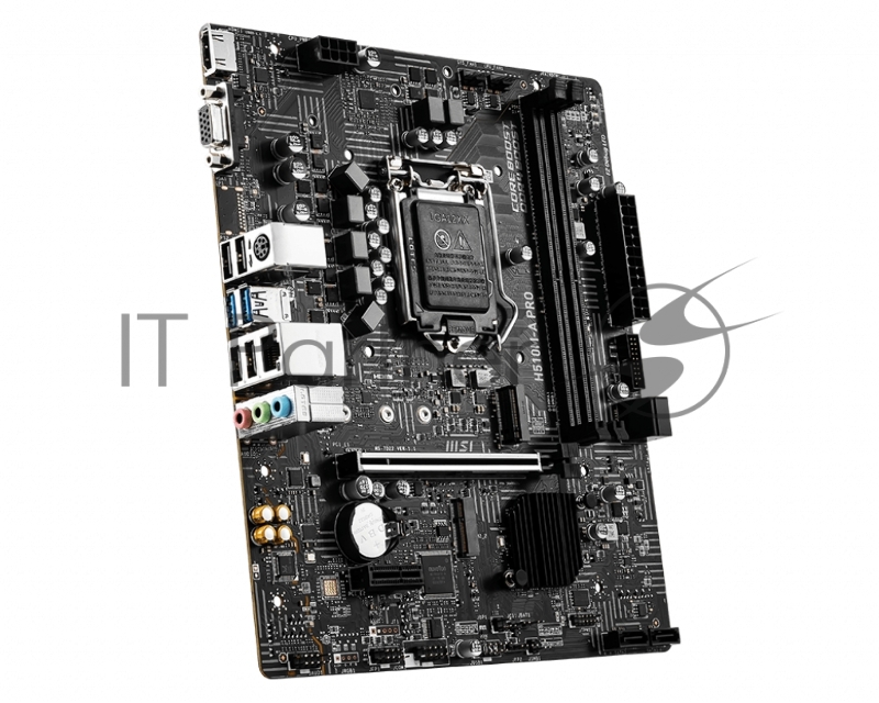 Материнская плата MSI H510M-A PRO mATX Socket 1200, Intel®H510, 2xDDR4-3200, HDMI+VGA, 1xPCI-Ex16, 1xPCI-Ex1, 4xSATA3, 2xM.2, 8 Ch Audio, GLan, (4+2)xUSB2.0, (2+2)xUSB3.2