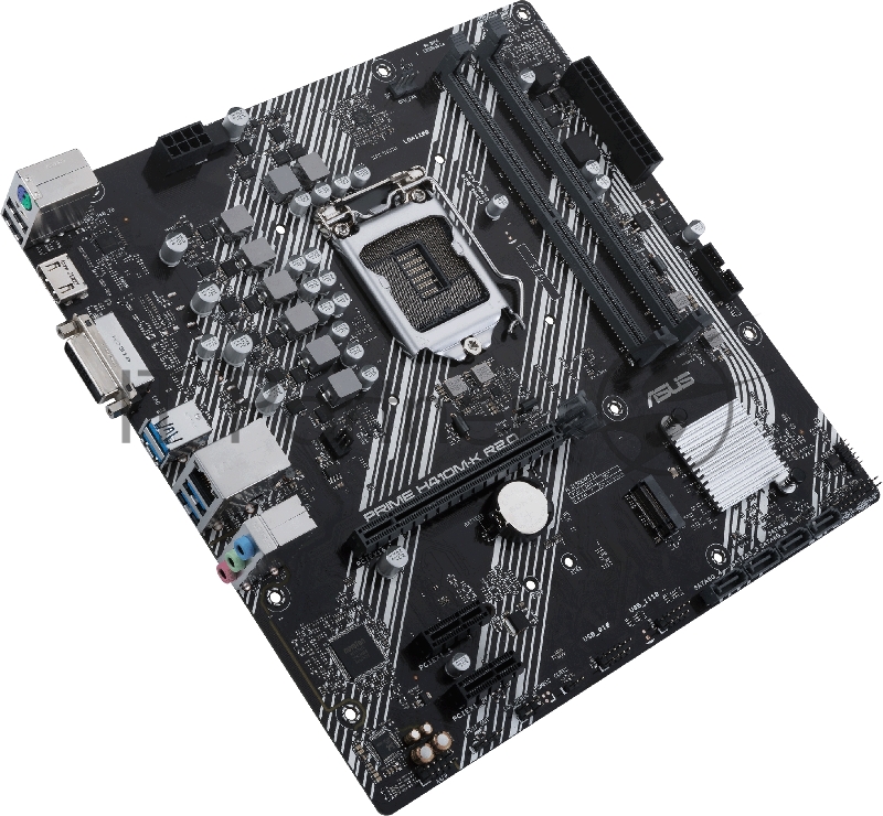 Материнская плата ASUS PRIME H410M-K R2.0 mATX LGA1200, H470, 2*DDR4, HDMI + DVI, SATA3, Audio, Gb LAN, USB 3.2*4, USB 2.0*4, COM*1 header (w/o cable)