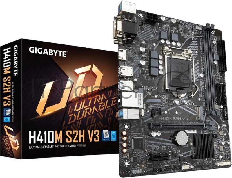 Материнская плата Gigabyte H410M S2H V3 (rev. 1.0) Soc-1200 Intel H510 2xDDR4 mATX AC`97 8ch(7.1) GbLAN+VGA+DVI+HDMI