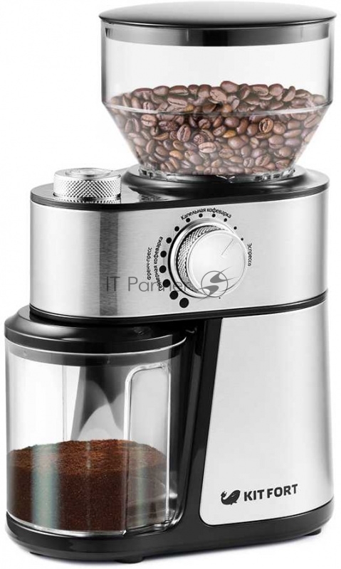 Кофемолка Kitfort КТ-717 230Вт сист.помол.:ротац.нож вместим.:100гр нержавеющая сталь/черный
