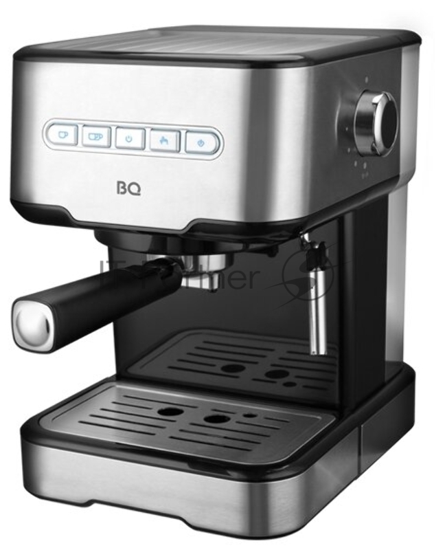 Кофеварка эспрессо (рожковая) BQ CM8000, Итальянская помпа Ulka, Давление 15 бар, Защита от перегрева, Съемный поддон для сбора жидкости, Резервуар для воды 1.5 л, Мерная ложка и два фильтра (на 1 и 2 чашки) в комплекте, Многоразовый фильтр, Мощность