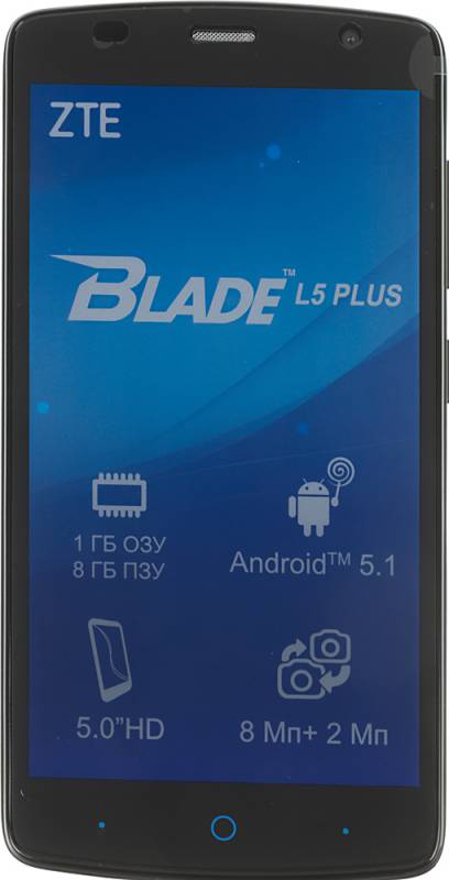 Смартфон ZTE Blade L5 Plus 8Gb Black 5 1280x720 Android 5.1 Dual Sim