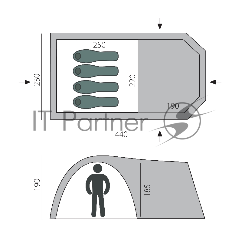 Палатка BTrace Osprey 4 (Зеленый)