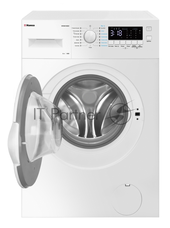 Стиральная машина Hansa WHN610SD2 белая, узкая 40см, максимальная загрузка 6 кг, скорость отжима 1000 оборотов, 16 программ, LED дисплей, технология насыщенного пара (Steam Touch), звуковая индикация, пауза, защита от детей, класс энергопотребления –